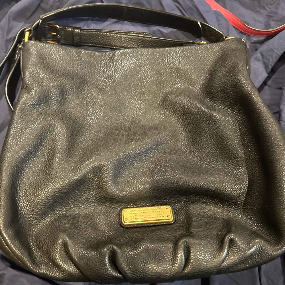 Marc by Marc Jacobs black pebble leather Hobo